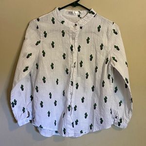 Small cactus button down shirt